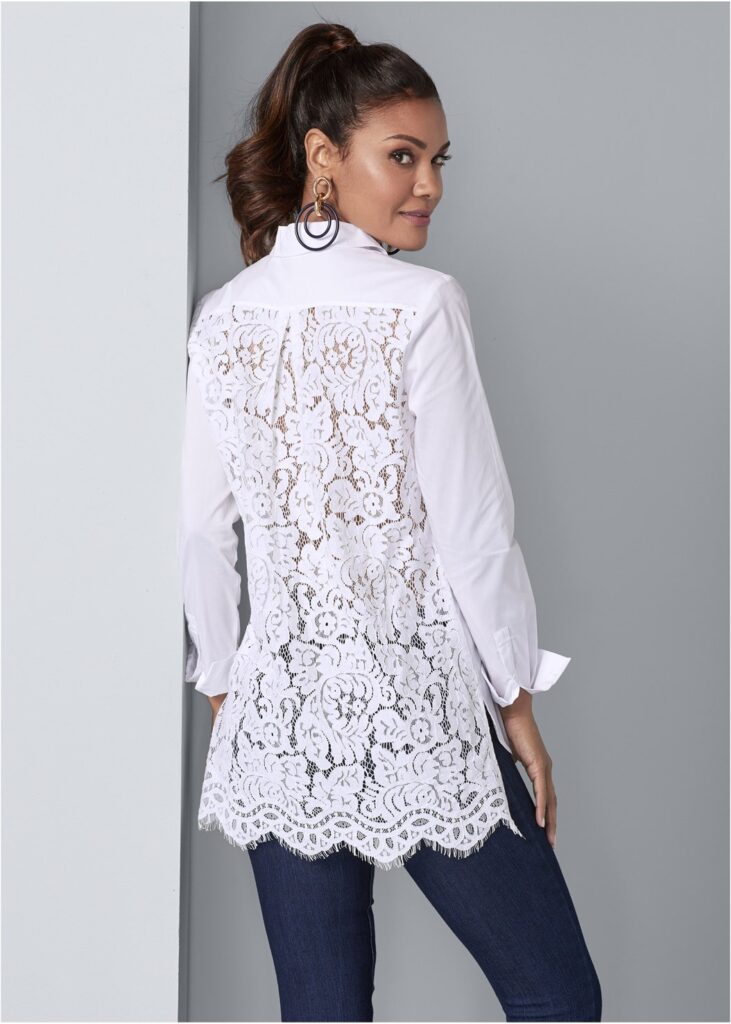 LACE BACK BLOUSE