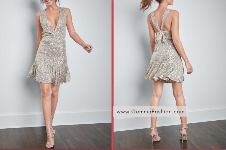 CHAMPAGNE SEQUIN HALTER MINI DRESS