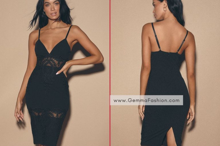 CAN'T DENY IT BLACK LACE BODYCON MIDI DRESS