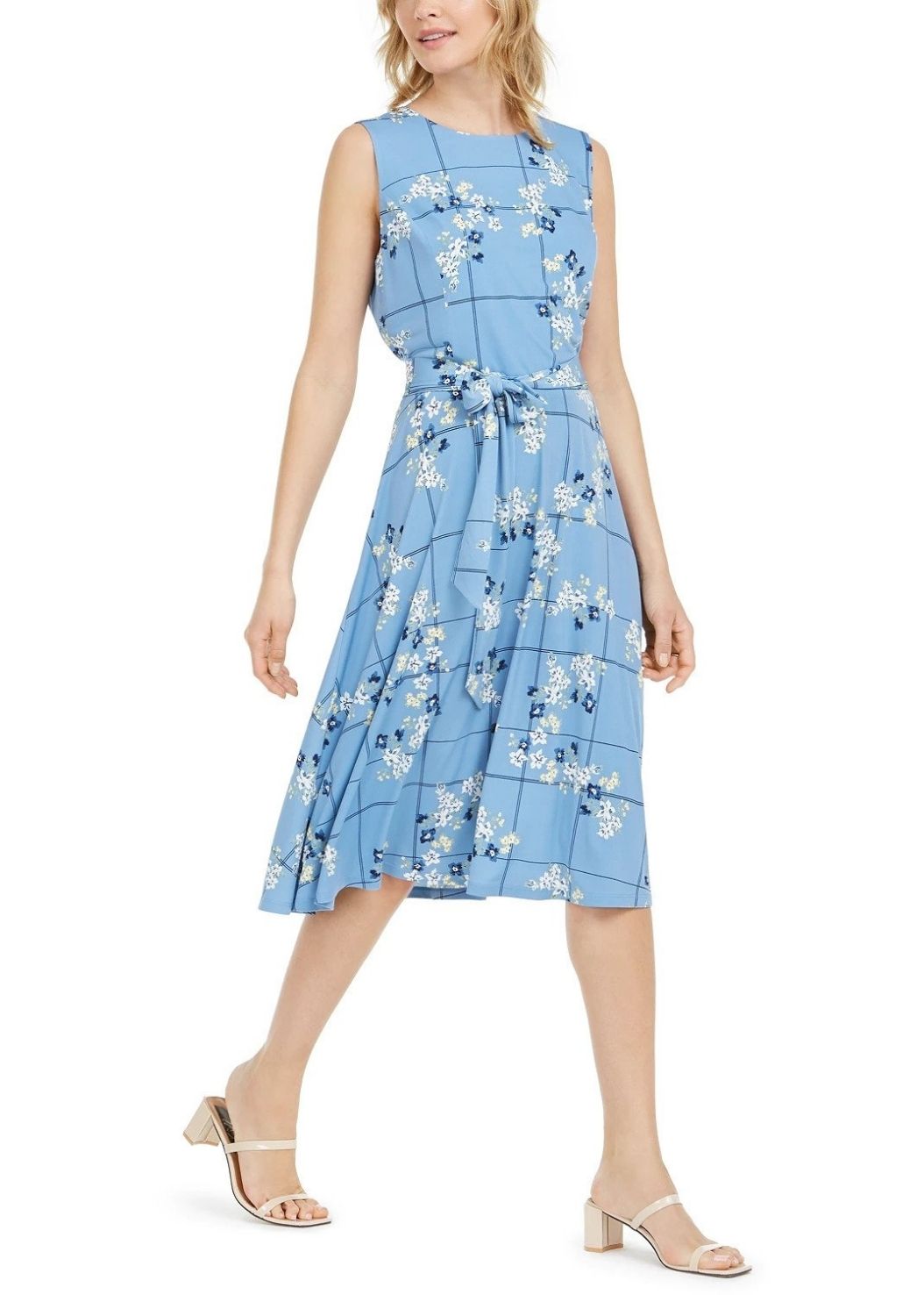 FLORAL PRINT MIDI KNIT DRESS - Gemma Fashion