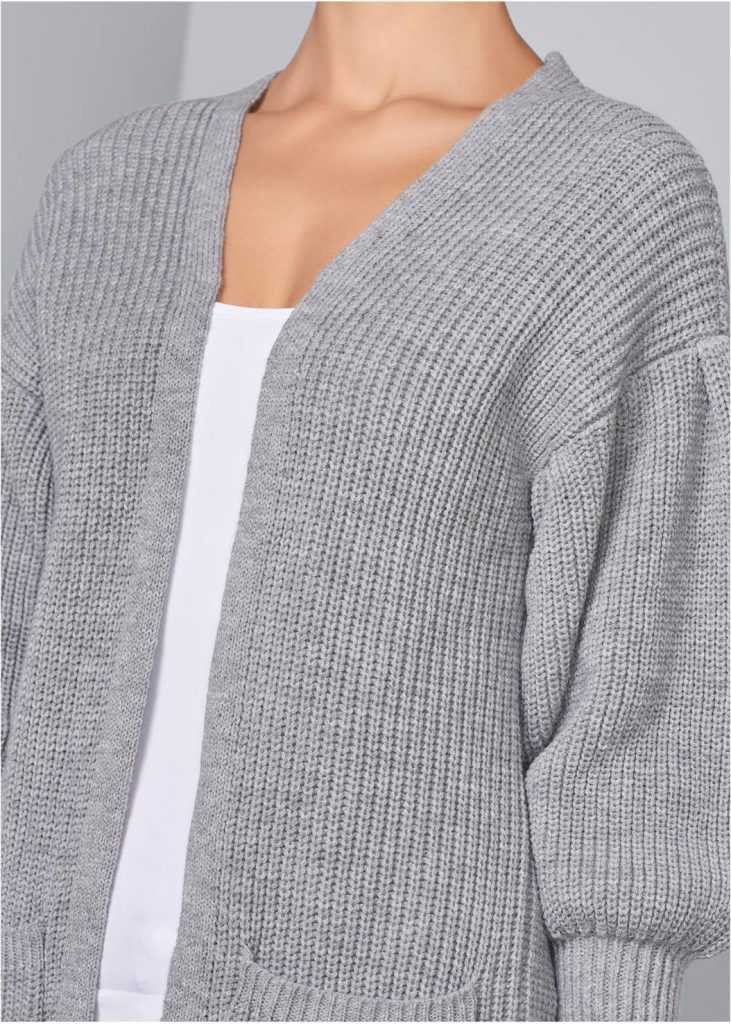 LIGHT GREY OVERSIZED CARDIGAN