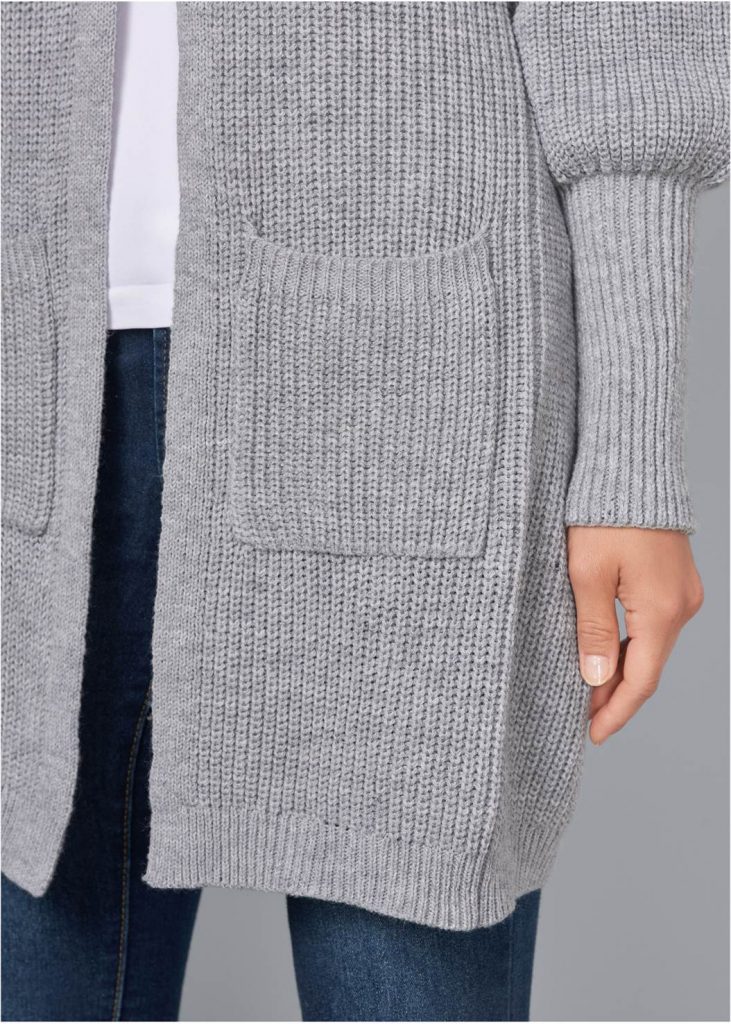 LIGHT GREY OVERSIZED CARDIGAN