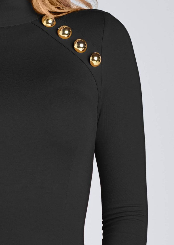 BUTTON DETAIL MIDI DRESS