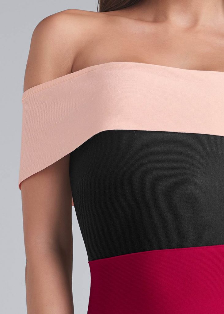 BANDAGE COLOR BLOCK DRESS