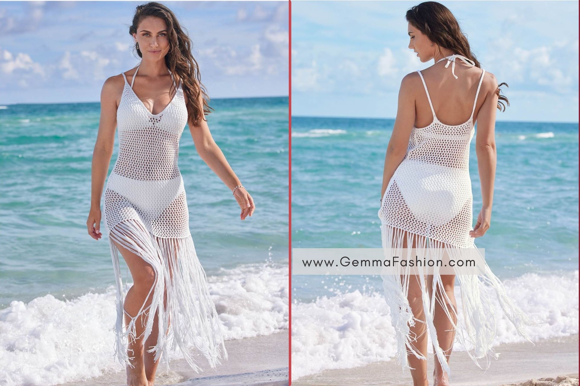 Crochet Sleeveless Knit Cover Up Dress
